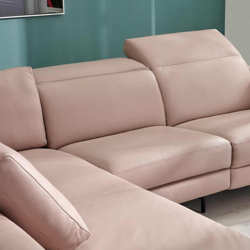 NATUZZI EDITIONS ALLURE Colțar cu șezlong stânga/dreapta, recliner electric și spațiu depozitare, piele