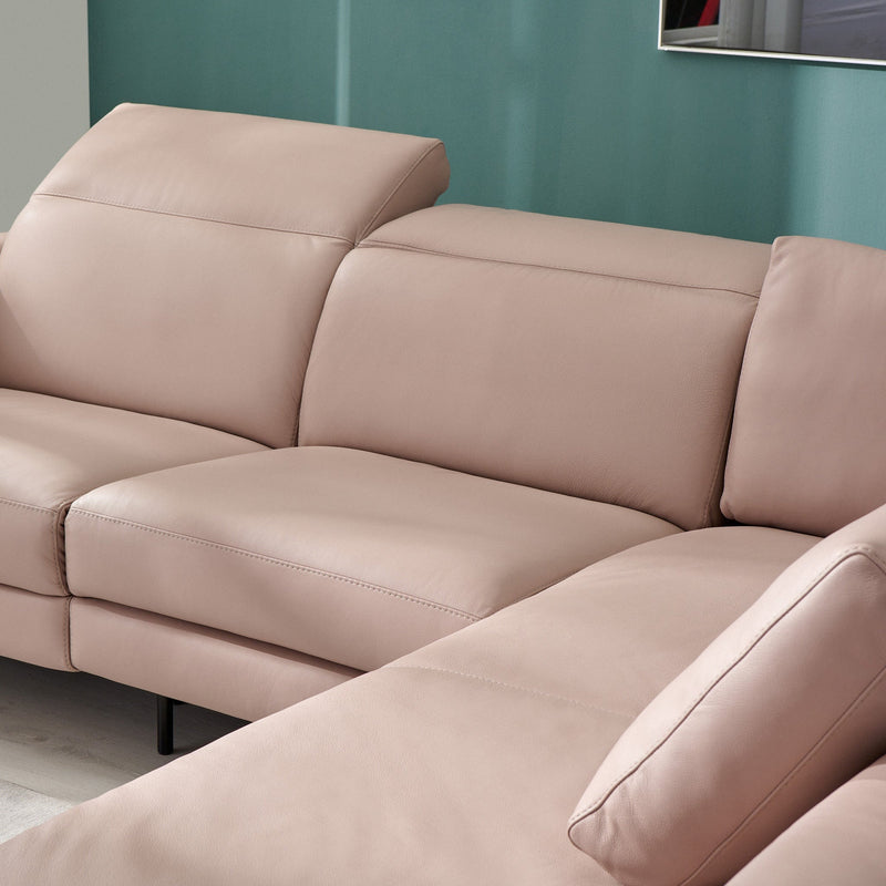 NATUZZI EDITIONS ALLURE Colțar cu șezlong stânga/dreapta, recliner electric și spațiu depozitare, piele