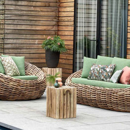 COCOON Set mobilier terasă/grădină, 2 fotolii, canapea și măsuță