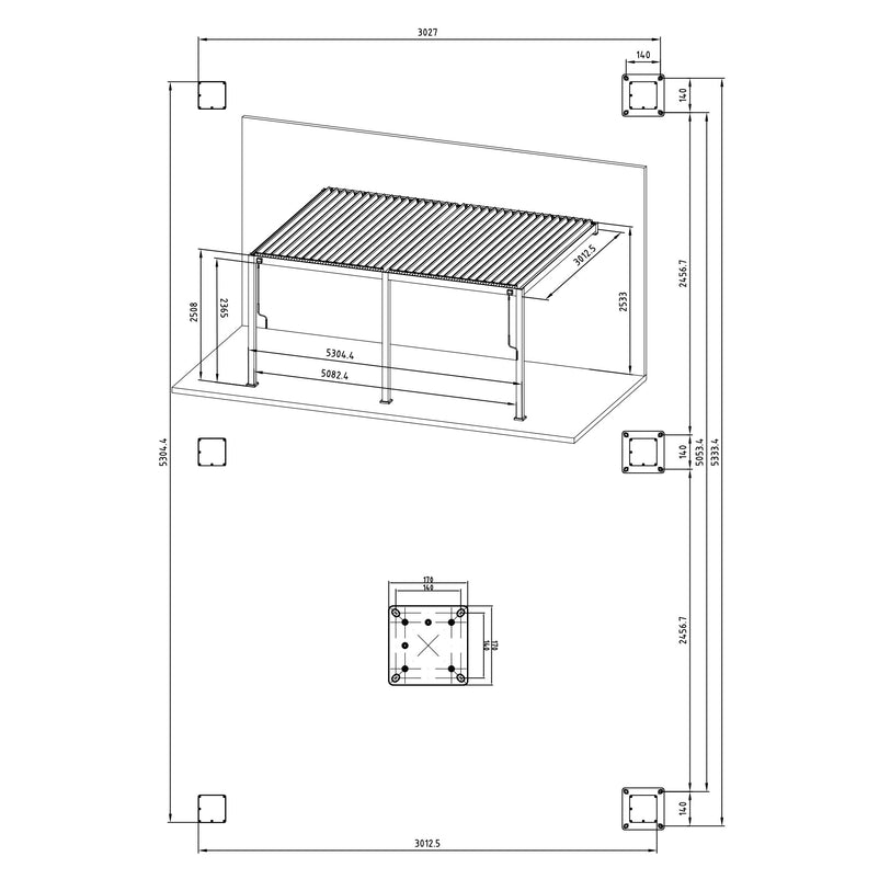 MIRADOR PREMIUM Pavilion perete, 300x530cm