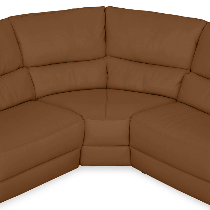 BRAYDEN Colțar cu reclinere electrice, piele