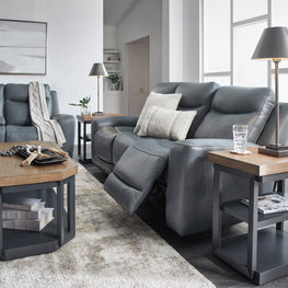 BRISTOL Canapea cu 2 reclinere acționate electric, piele