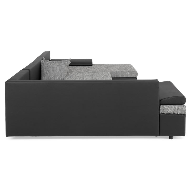 OLIVER Colțar extensibil, șezlong interschimbabil, stofă