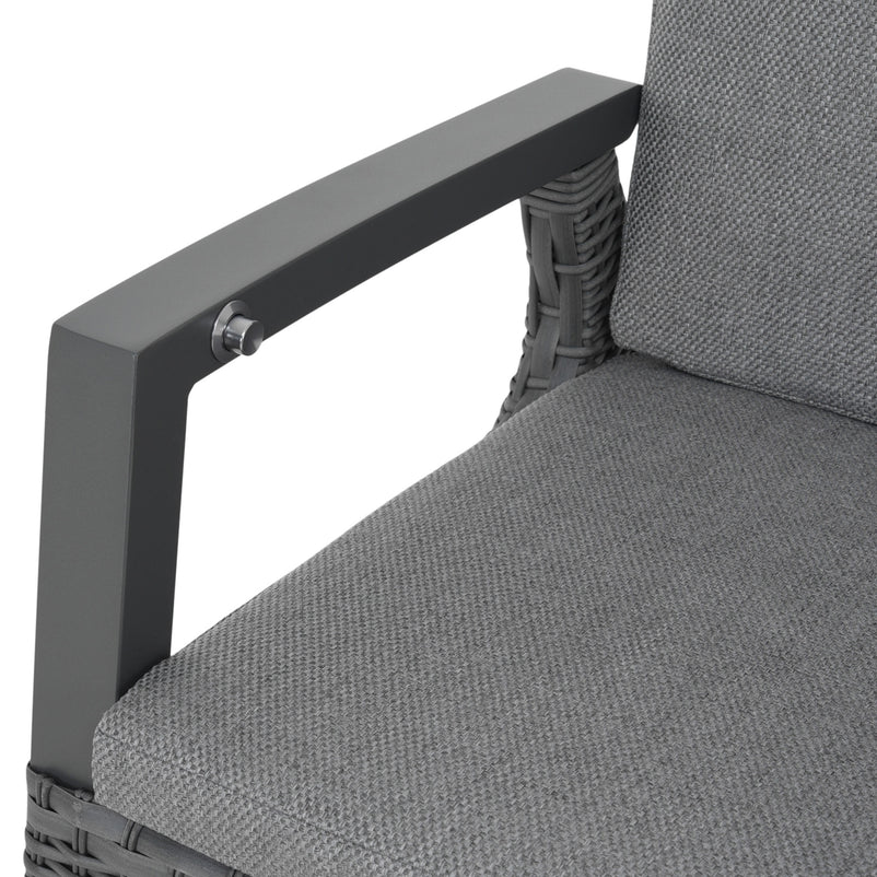 BAKU Set mobilier terasă/grădină, 2 scaune cu spătar reglabil