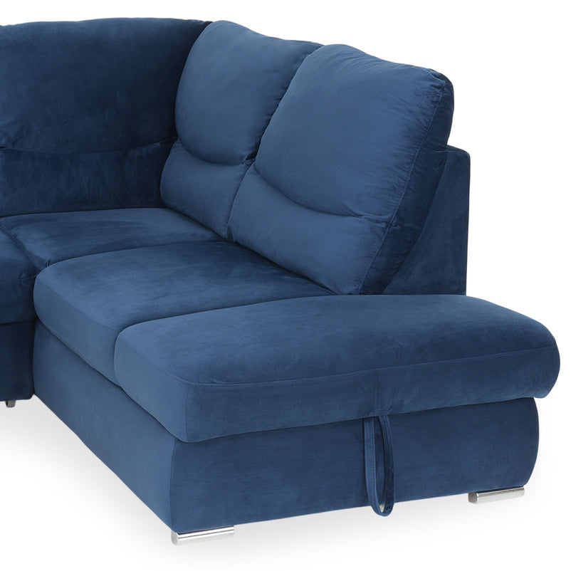 CARLO Canapea extensibilă, șezlong stânga/dreapta, ladă depozitare, stofă