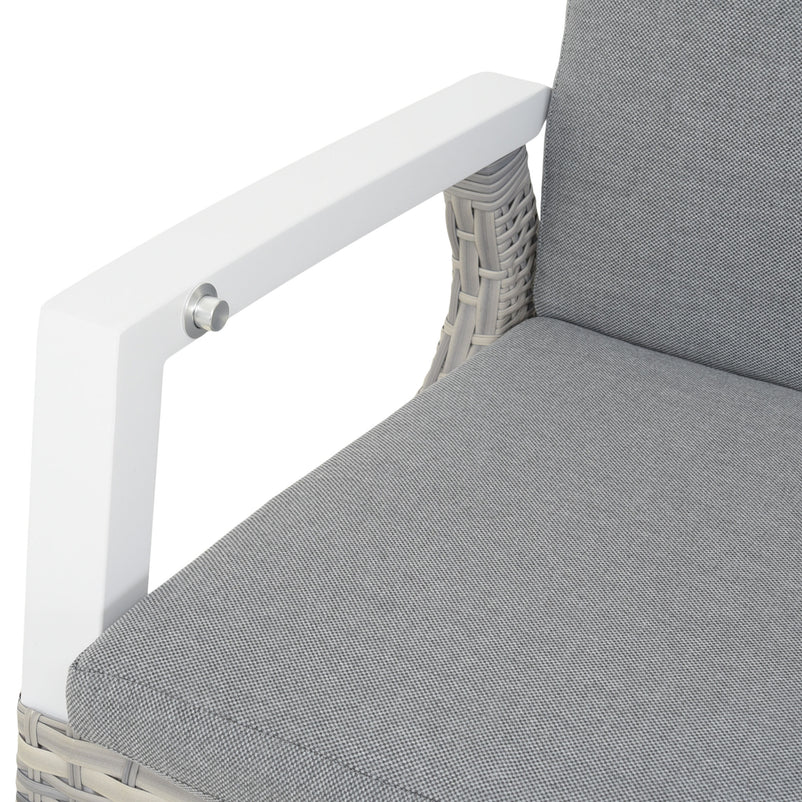 BAKU Set mobilier terasă/grădină, 2 scaune cu spătar reglabil