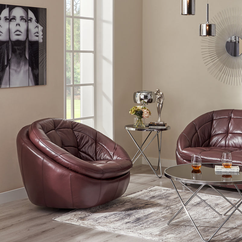 CHICAGO Fotoliu rotativ, piele