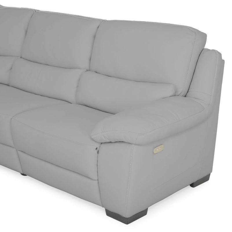 BRAYDEN Colțar cu reclinere electrice, piele