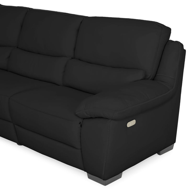 BRAYDEN Colțar cu reclinere electrice, piele