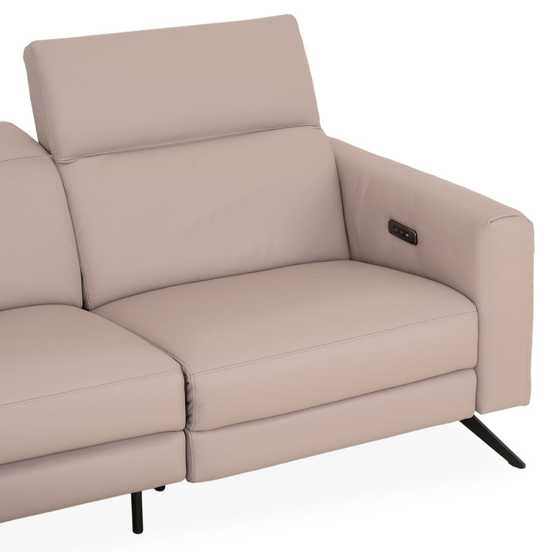 NATUZZI EDITIONS ALLURE Colțar cu șezlong stânga/dreapta, recliner electric și spațiu depozitare, piele