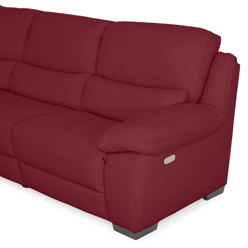 BRAYDEN Colțar cu reclinere electrice, piele