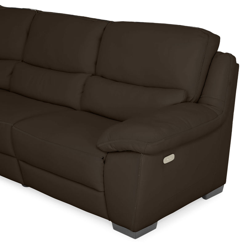 BRAYDEN Colțar cu reclinere electrice, piele