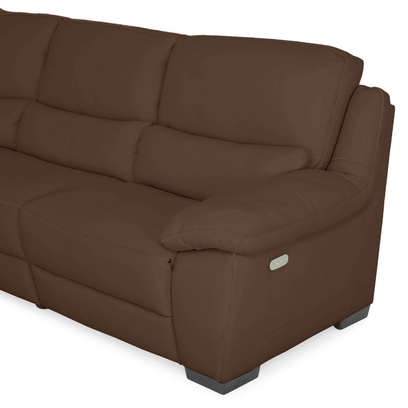 BRAYDEN Colțar cu reclinere electrice, piele