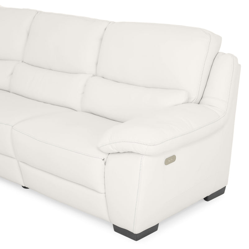 BRAYDEN Colțar cu reclinere electrice, piele