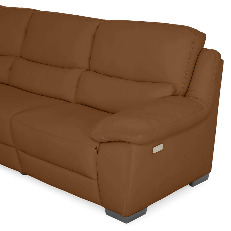 BRAYDEN Colțar cu reclinere electrice, piele