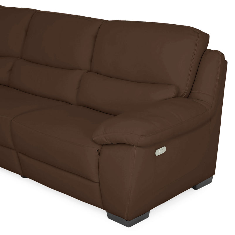 BRAYDEN Colțar cu reclinere electrice, piele