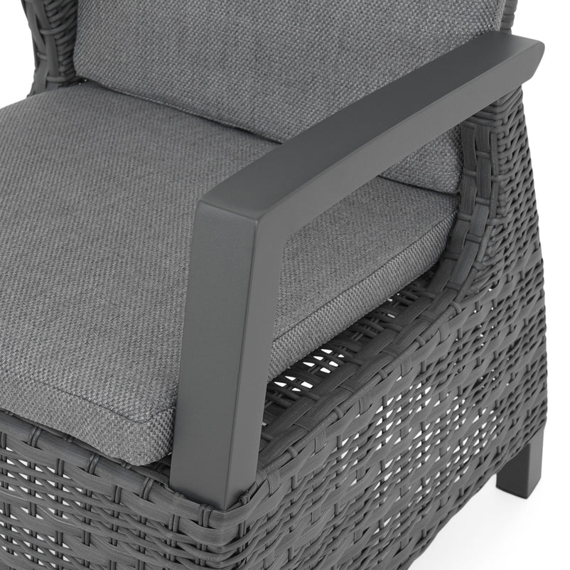 BAKU Set mobilier terasă/grădină, 2 scaune cu spătar reglabil