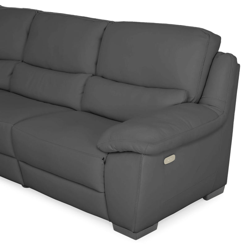 BRAYDEN Colțar cu reclinere electrice, piele