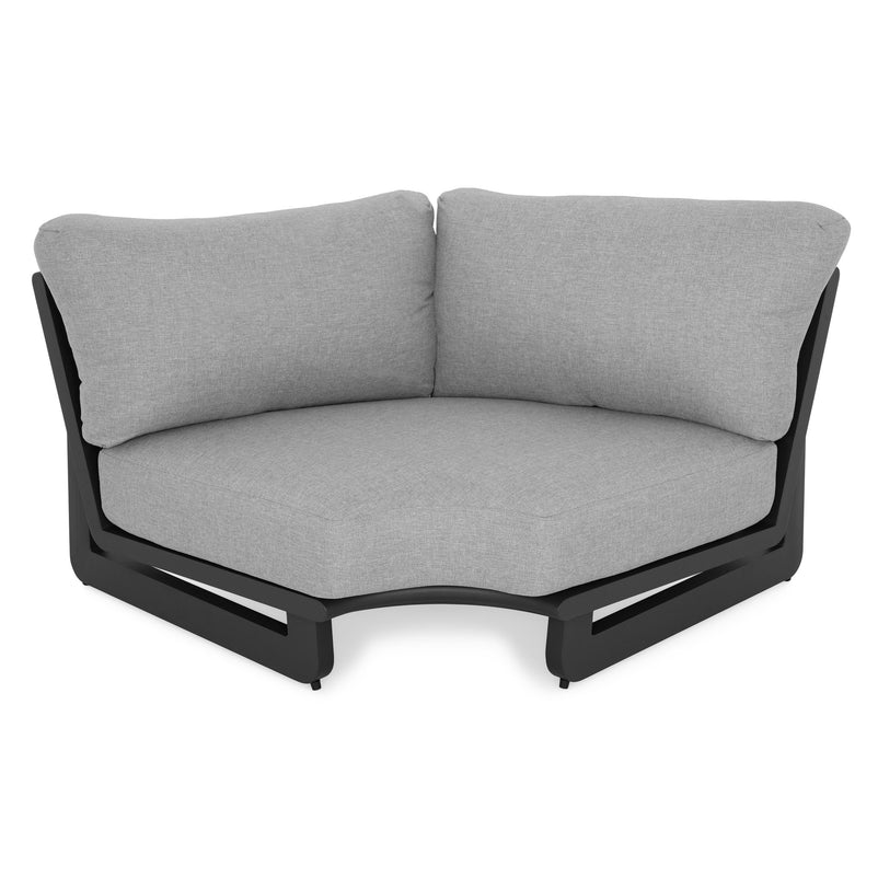 DOVANO Set mobilier terasă/grădină, 1 element colț, canapea 2 locuri și 2 măsuțe