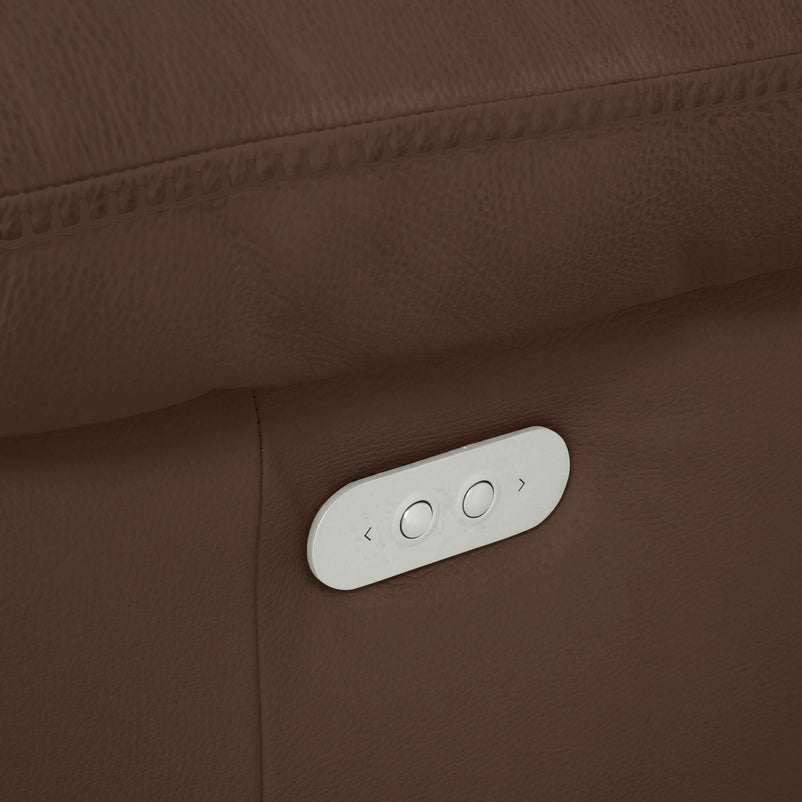 BRAYDEN Colțar cu reclinere electrice, piele