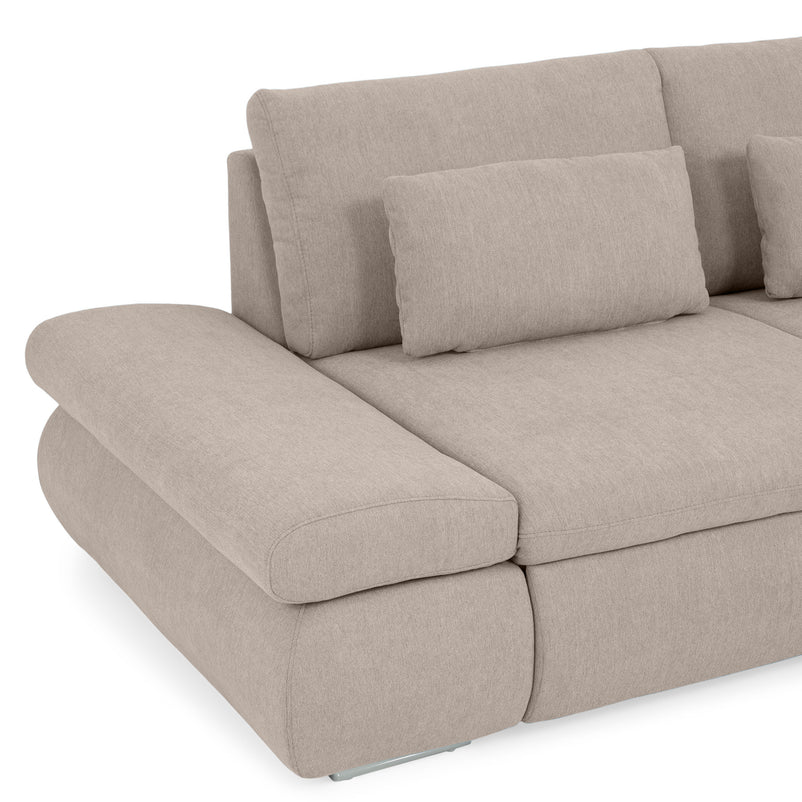 AMADEO Colțar extensibil, șezlong stânga/dreapta, sertar depozitare, stofă