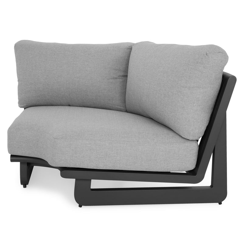 DOVANO Set mobilier terasă/grădină, 1 element colț, canapea 2 locuri și 2 măsuțe