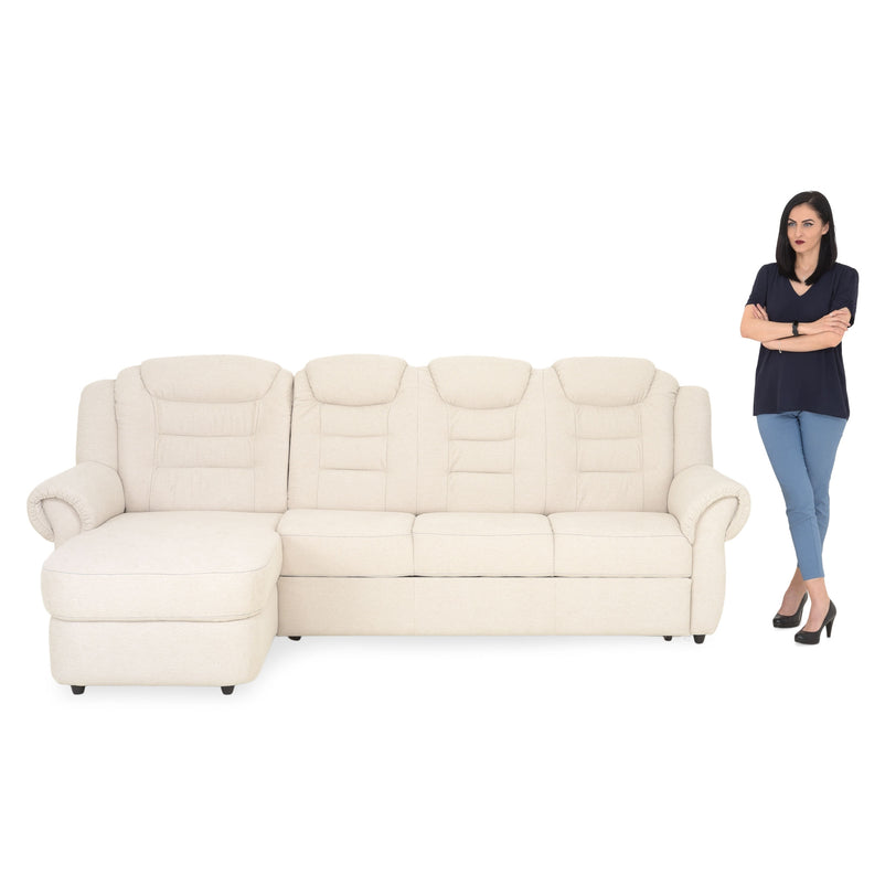 VELTEN Colțar extensibil, șezlong stânga/dreapta, stofă