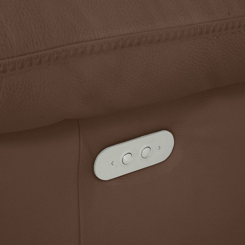 BRAYDEN Colțar cu reclinere electrice, piele