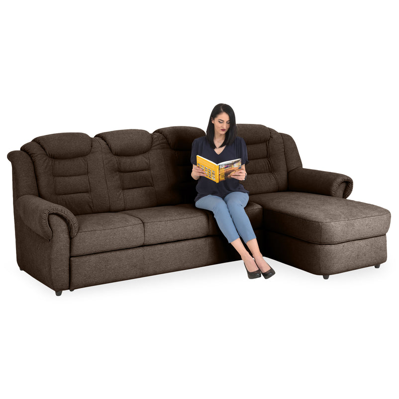 VELTEN Colțar extensibil, șezlong stânga/dreapta, stofă