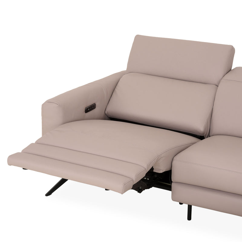 NATUZZI EDITIONS ALLURE Colțar cu șezlong stânga/dreapta, recliner electric și spațiu depozitare, piele