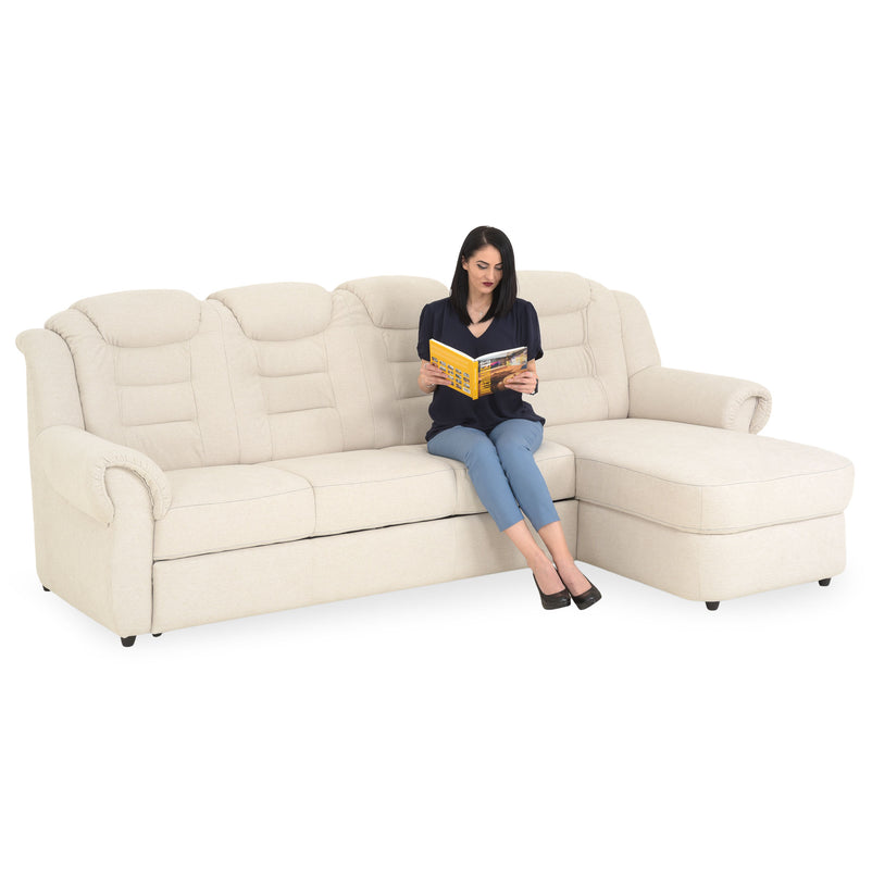 VELTEN Colțar extensibil, șezlong stânga/dreapta, stofă