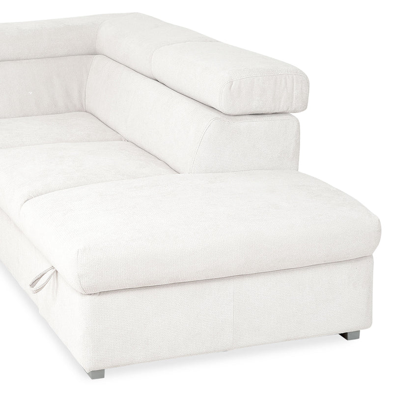 DUNE Colțar extensibil, cu șezlong stânga/dreapta, ladă depozitare, mecanism tetiere, stofă