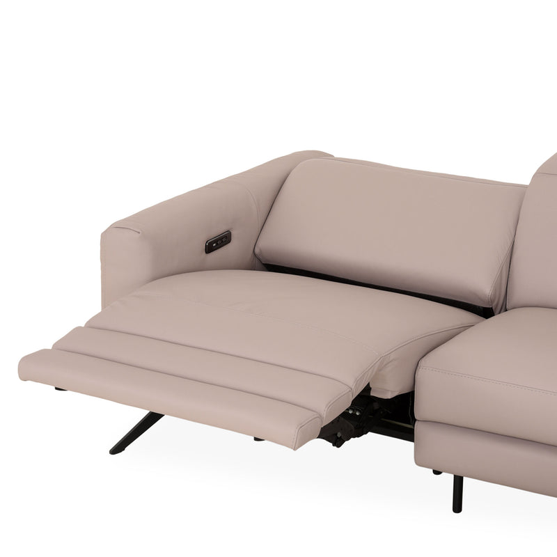 NATUZZI EDITIONS ALLURE Colțar cu șezlong stânga/dreapta, recliner electric și spațiu depozitare, piele