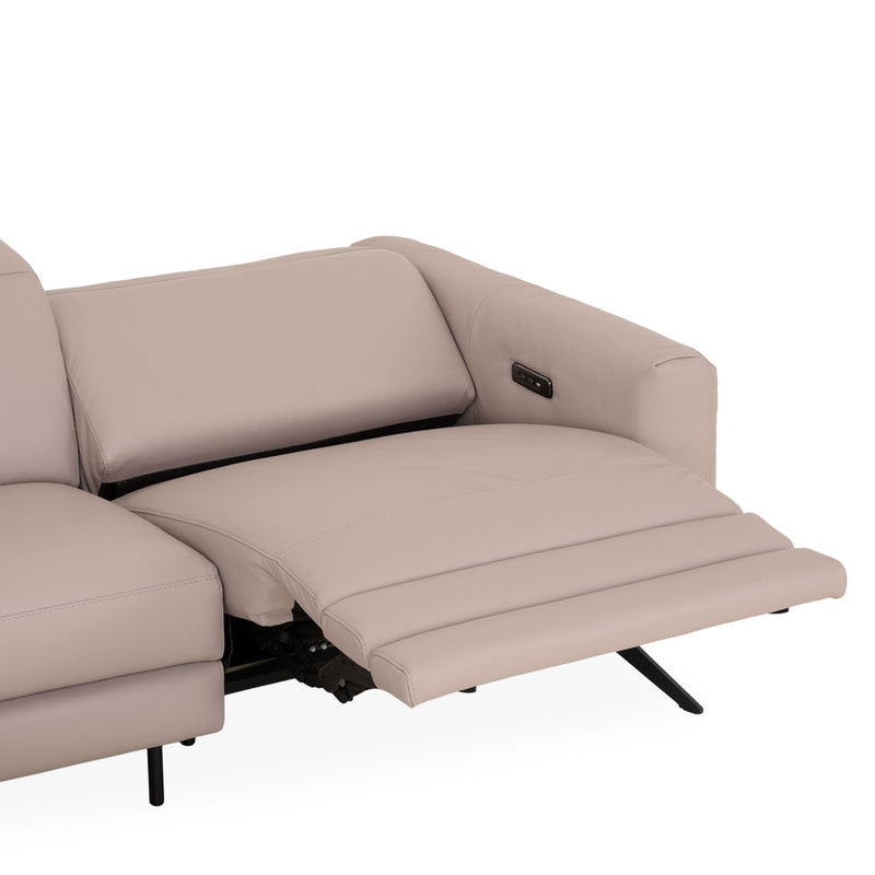 NATUZZI EDITIONS ALLURE Colțar cu șezlong stânga/dreapta, recliner electric și spațiu depozitare, piele