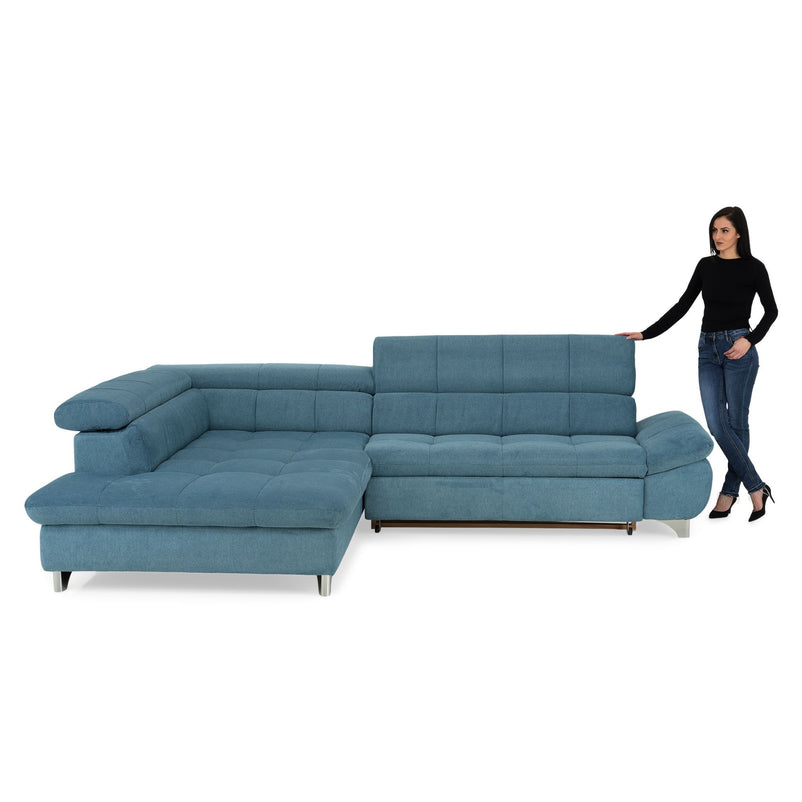 SHANE Colțar extensibil, șezlong stânga/dreapta, stofă