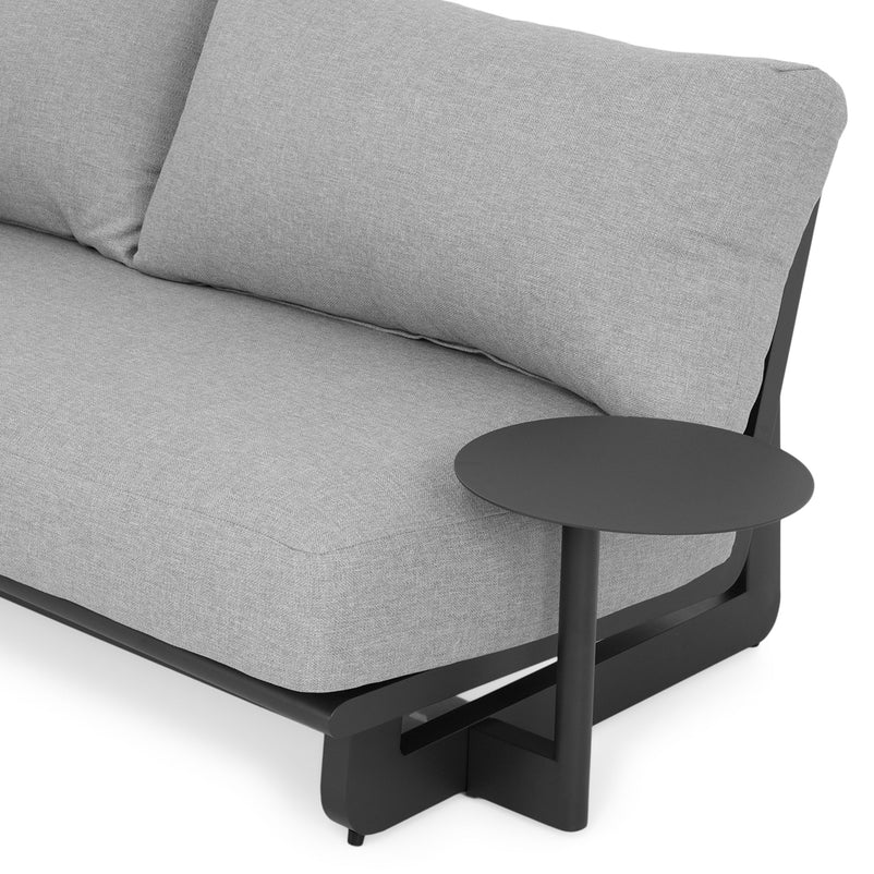 DOVANO Set mobilier terasă/grădină, 1 element colț, canapea 2 locuri și 2 măsuțe