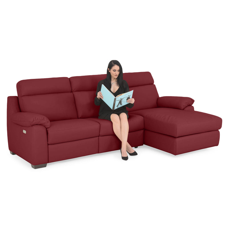 TORRENS Colțar cu șezlong stânga/dreapta și mecanisme electrice, piele