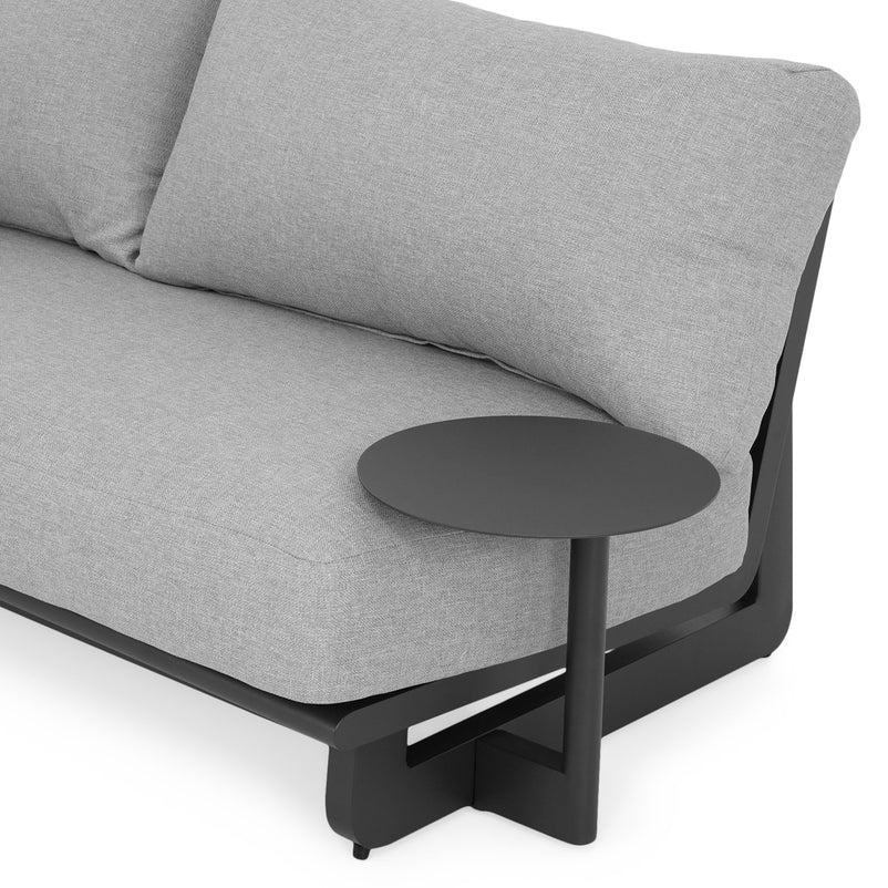 DOVANO Set mobilier terasă/grădină, 1 element colț, canapea 2 locuri și 2 măsuțe