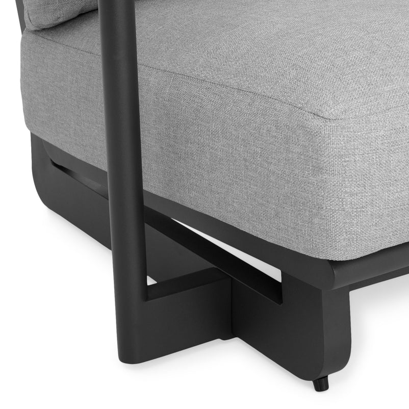 DOVANO Set mobilier terasă/grădină, 1 element colț, canapea 2 locuri și 2 măsuțe