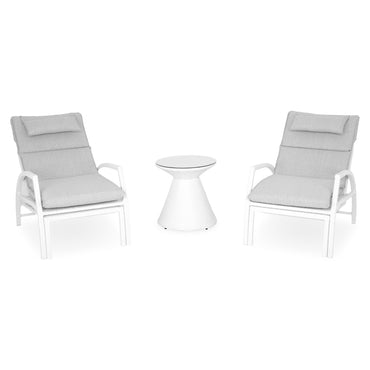 SALIMA Set mobilier gradină/terasă, 2 șezlonguri și măsuță