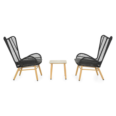 BODEH Set mobilier terasă/grădină, 2 fotolii și măsuță
