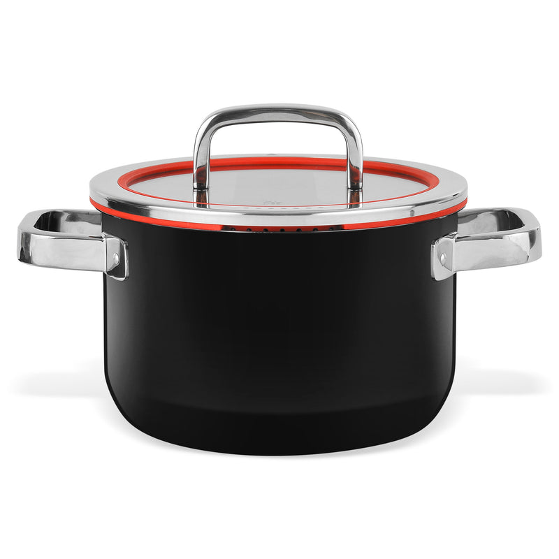 FUNCTIONAL Oală cu mânere și capac, cromargan