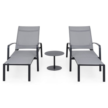 COSMO Set mobilier terasă/gradină, 2 șezlonguri și măsuță
