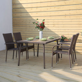 AMAYA Set mobilier grădină/terasă, 4 scaune suprapozabile și masă