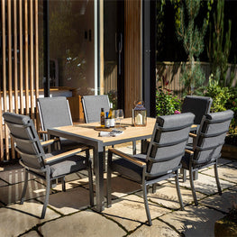 GLENDALE Set mobilier terasă/grădină, 6 scaune și masă