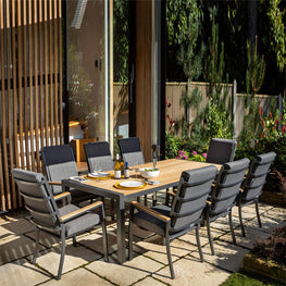 GLENDALE Set mobilier terasă/grădină, 8 scaune și masă