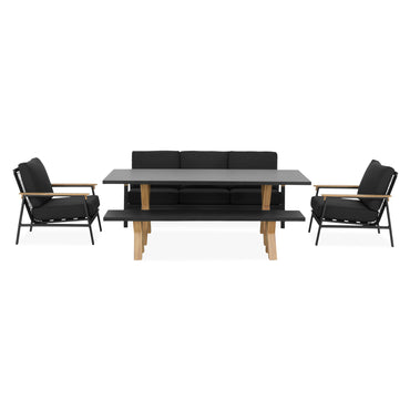ALESSIA Set mobilier terasă/grădină, 2 fotolii, banchetă, canapea și masă