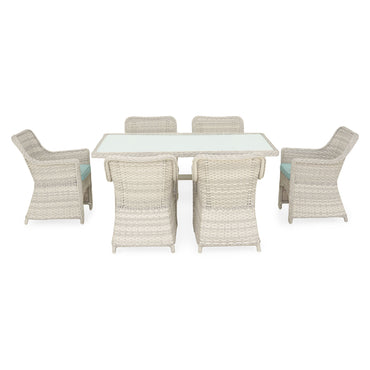 CALZADA Set mobilier terasă/grădină, 6 scaune și masă