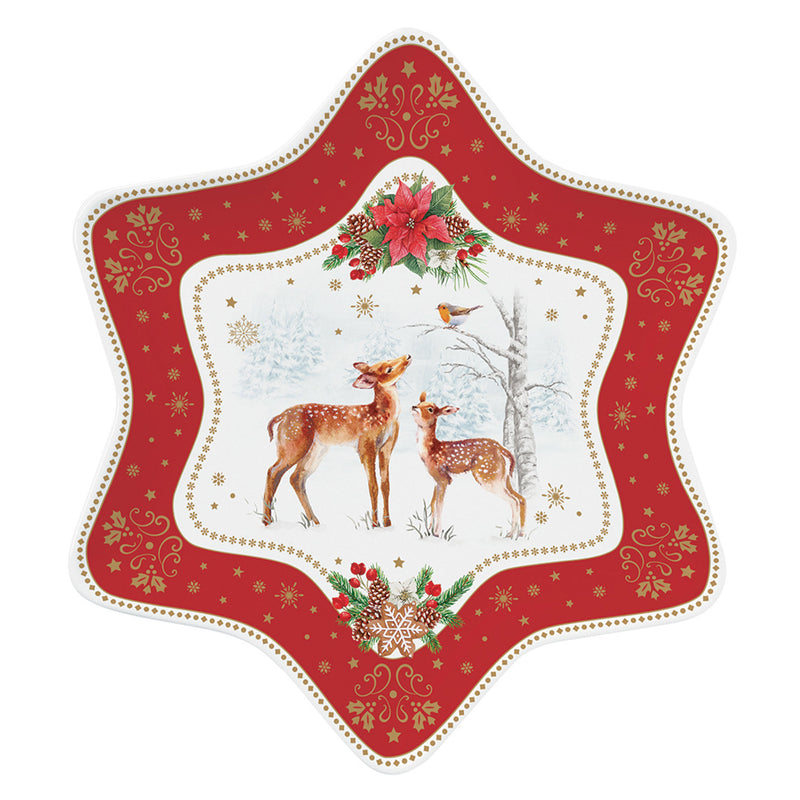 CHRISTMAS MELODY Platou servire, porțelan, D.22.5cm