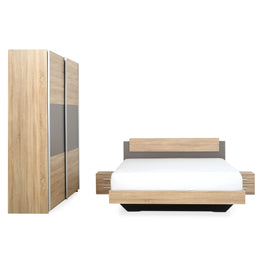 MIAMI Set mobilier dormitor, pat 160x200cm, dulap 2 uși și 2 noptiere